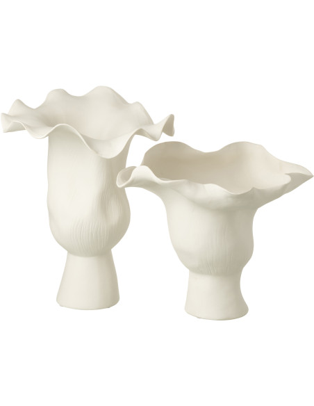 Grand Vase moderne Fleur Hauteur 43 cm en Céramique Blanc Helix - 3