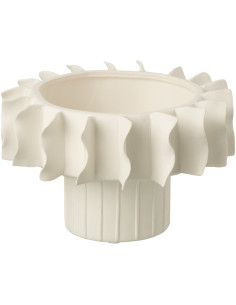 Vase moderne Fleur Hauteur 38 cm en Céramique Blanc Helix - 1