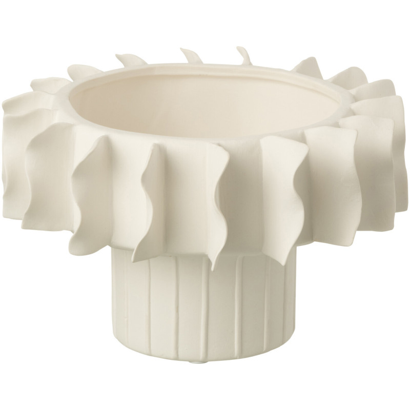 Vase moderne Fleur Hauteur 38 cm en Céramique Blanc Helix - 1