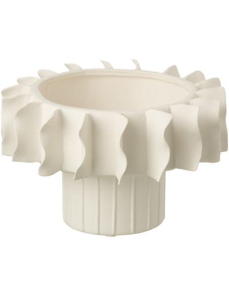 Vase moderne Fleur Hauteur 38 cm en Céramique Blanc Helix - 1