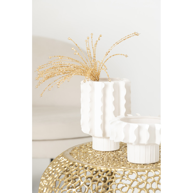 Vase moderne Fleur Hauteur 38 cm en Céramique Blanc Helix - 3