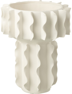Vase moderne Rond Hauteur 26 cm en Céramique Blanc Helix - 1