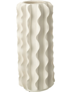 Vase moderne Rond Hauteur 29 cm en Céramique Blanc Helix - 1