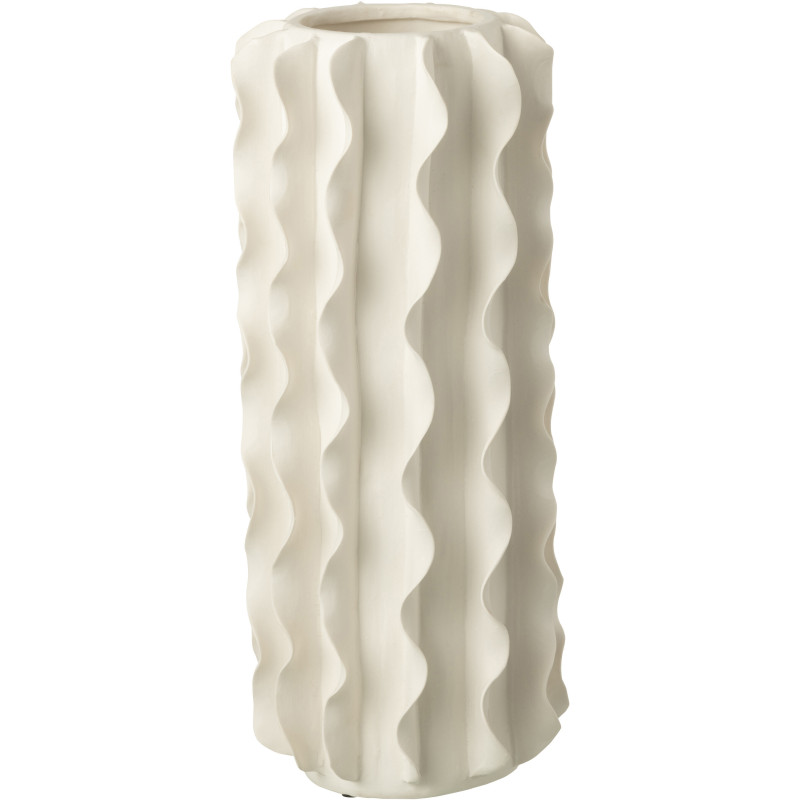 Vase moderne Rond Hauteur 29 cm en Céramique Blanc Helix - 1