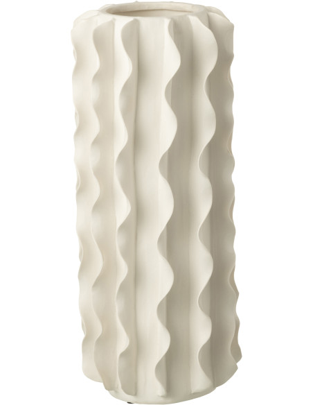 Vase moderne Rond Hauteur 29 cm en Céramique Blanc Helix - 1