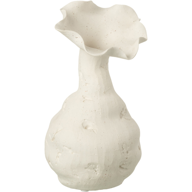 Vase moderne Soliflore Hauteur 25 cm en Céramique Blanc Helix - 1