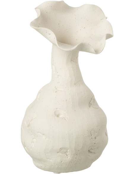 Vase moderne Soliflore Hauteur 25 cm en Céramique Blanc Helix - 1