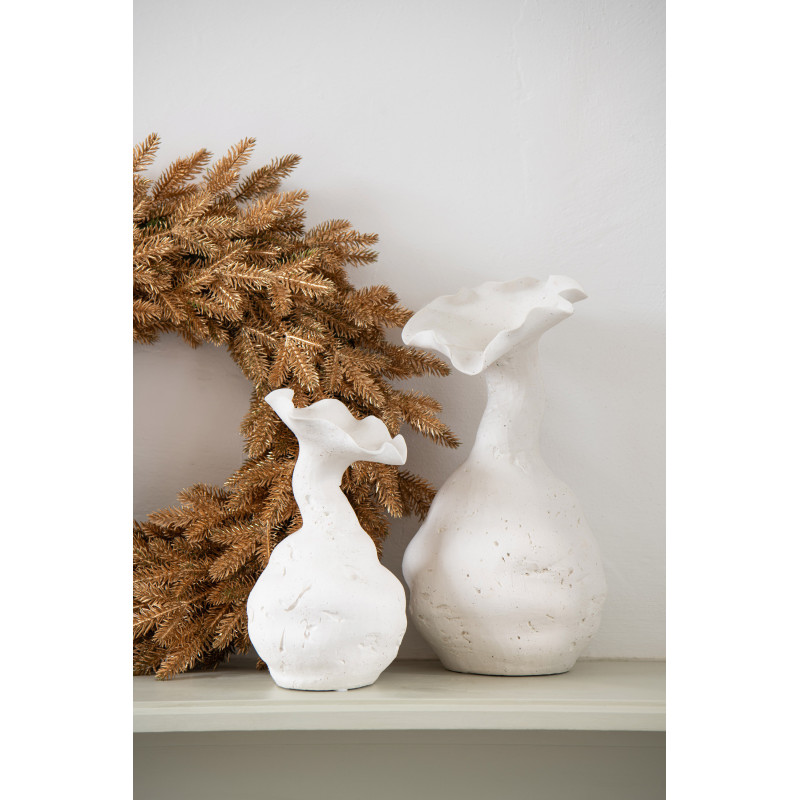 Vase moderne Soliflore Hauteur 25 cm en Céramique Blanc Helix - 2