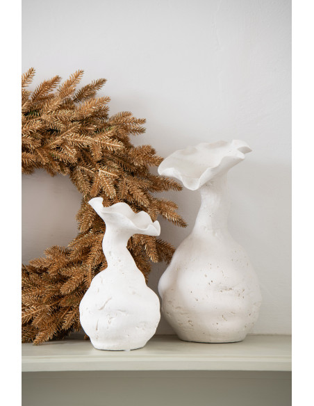 Vase moderne Soliflore Hauteur 25 cm en Céramique Blanc Helix - 2