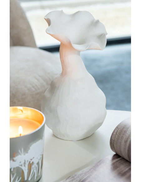 Vase moderne Soliflore Hauteur 25 cm en Céramique Blanc Helix - 3
