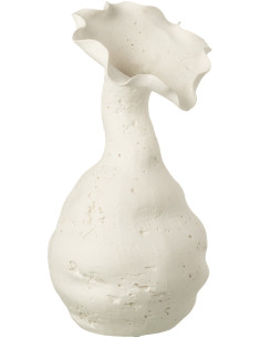 Vase moderne Soliflore Hauteur 24 cm en Céramique Blanc Helix - 1