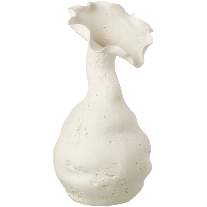 Vase moderne Soliflore Hauteur 24 cm en Céramique Blanc Helix - 1