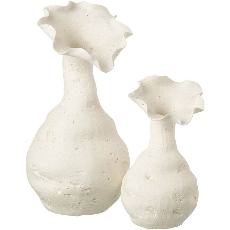 Vase moderne Soliflore Hauteur 24 cm en Céramique Blanc Helix - 3