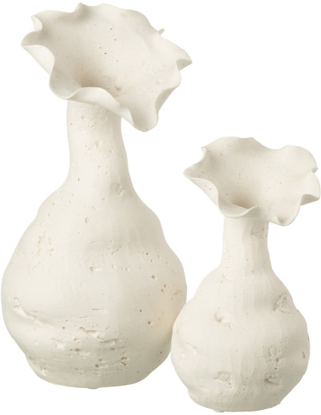 Vase moderne Soliflore Hauteur 24 cm en Céramique Blanc Helix - 3