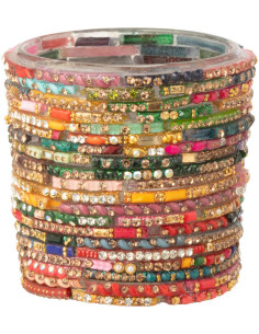 Vase moderne Soliflore Hauteur 38 cm en Céramique Blanc Helix - 1