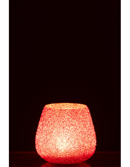 Photophore bohème Diamètre 11 cm en Verre Orange foncé Avec perles Perlino - 3