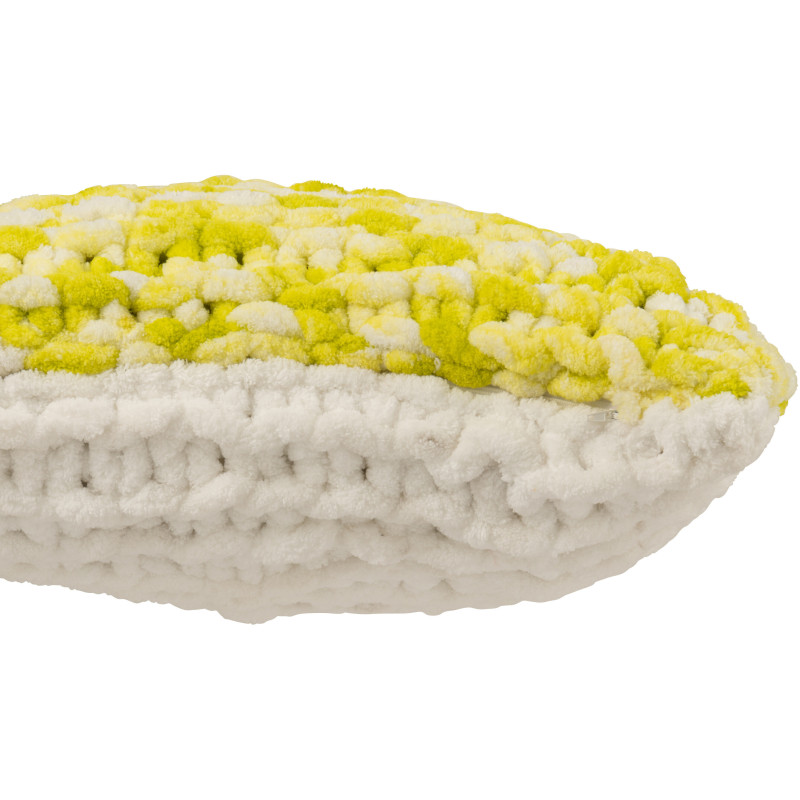 Coussin Tricot douceur Carré 50x50 en Tissu Vert Blanc Motif tricoté Knitty - 3