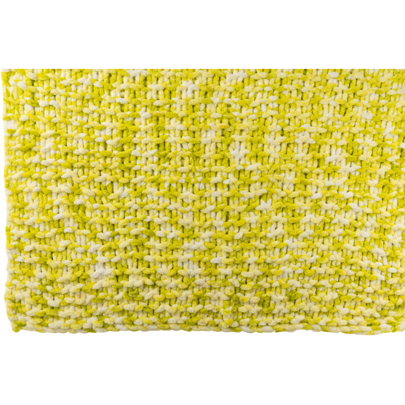 Plaid Tricot chaud 130x170 en Tissu Vert Blanc Motif tricoté Knitty - 2