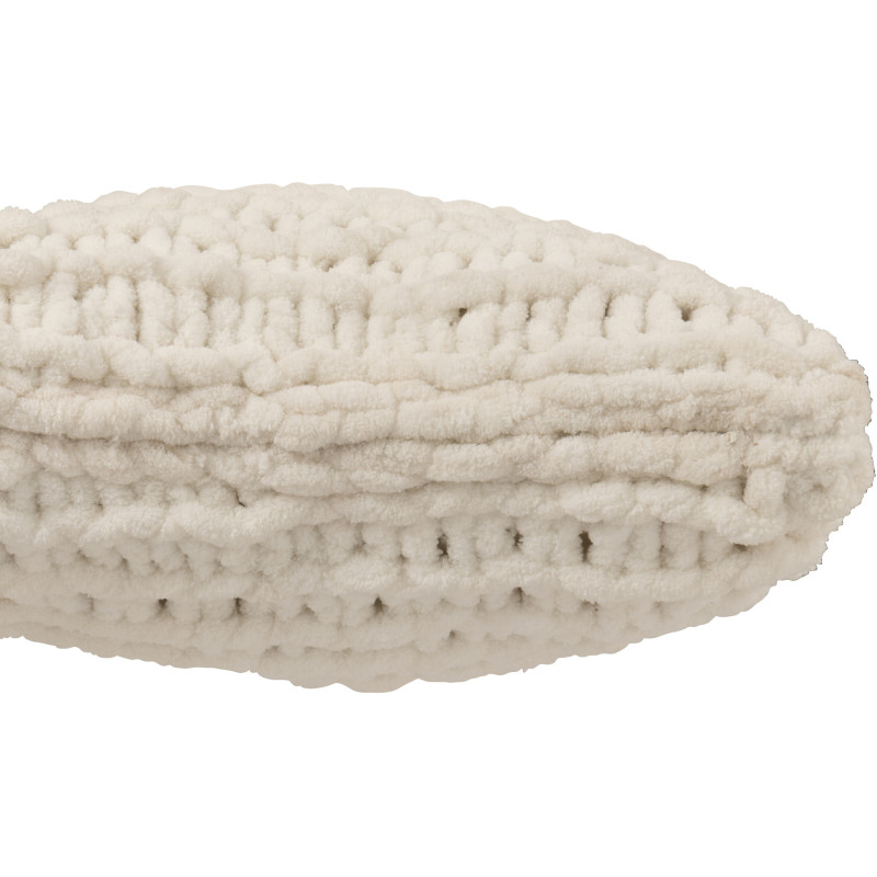 Coussin Tricot douceur Carré 50x50 en Tissu Blanc Motif tricoté Knitty - 3