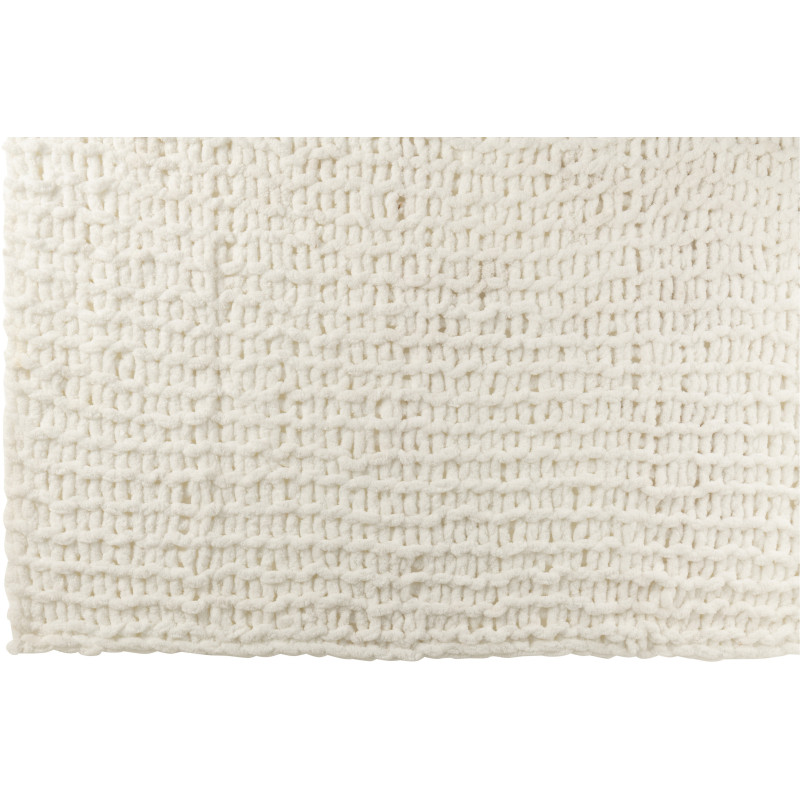Plaid Tricot chaud 130x170 en Tissu Blanc Motif tricoté Knitty - 2