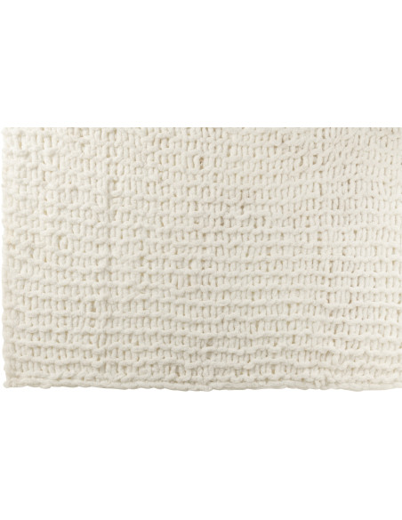 Plaid Tricot chaud 130x170 en Tissu Blanc Motif tricoté Knitty - 2