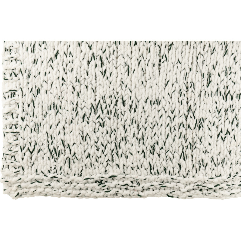 Plaid Tricot chaud 130x170 en Tissu Blanc Vert foncé Motif tricoté Knitty - 2