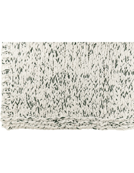 Plaid Tricot chaud 130x170 en Tissu Blanc Vert foncé Motif tricoté Knitty - 2
