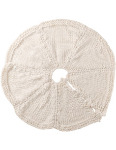 Grande Jupe de sapin cache pied Ronde 90x90 en Tissu Blanc Tricoté Frimora - 1