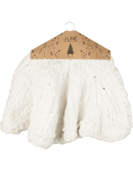 Grande Jupe de sapin cache pied Ronde 90x90 en Tissu Blanc Tricoté Frimora - 2