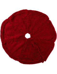 Grande Jupe de sapin cache pied Ronde 90x90 en Tissu Rouge Tricoté Frimora - 1