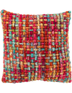 Coussin épais Tricot Carré 50x50 en Acrylique Multicolore Tricoté Douffra - 1