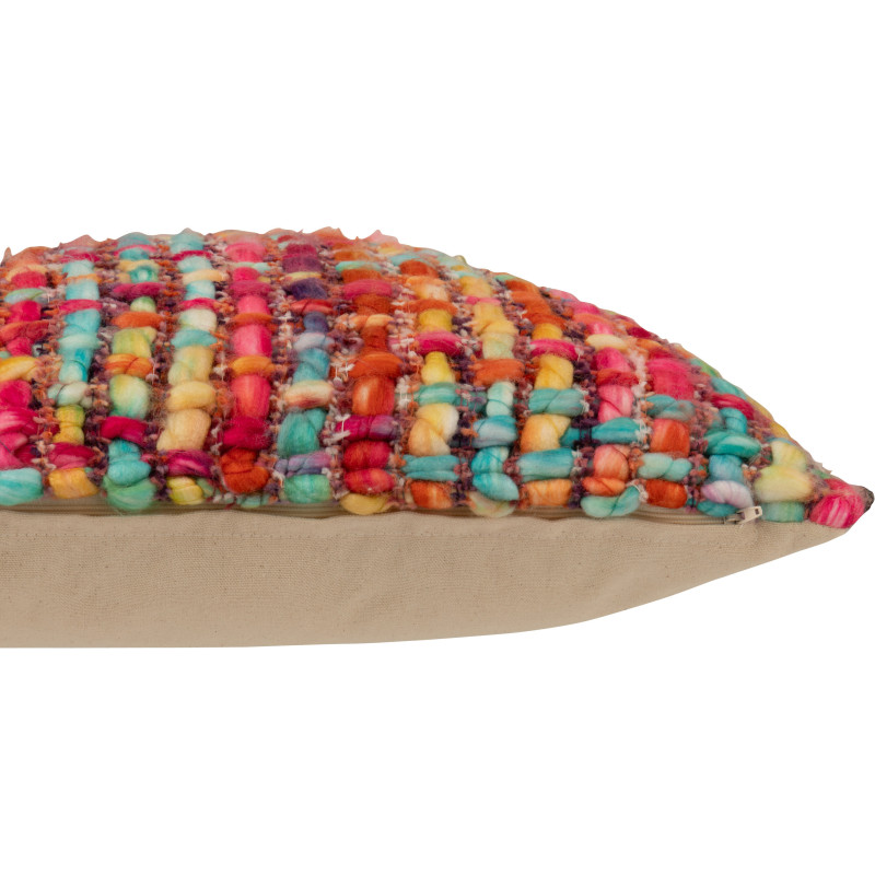 Coussin épais Tricot Carré 50x50 en Acrylique Multicolore Tricoté Douffra - 3