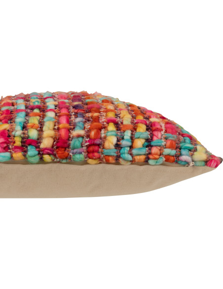 Coussin épais Tricot Carré 50x50 en Acrylique Multicolore Tricoté Douffra - 3