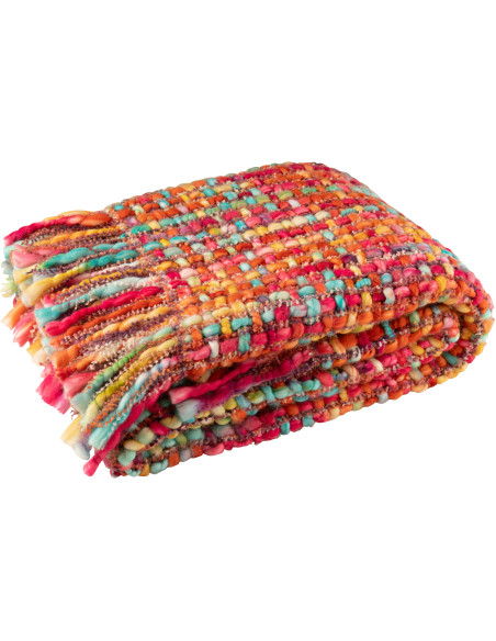 Gros Plaid épais Tricot 130x170 en Acrylique Multicolore Tricoté Douffra - 1