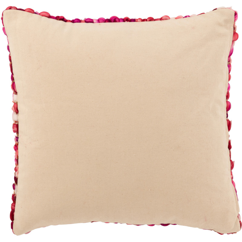 Coussin épais Tricot Carré 50x50 en Acrylique Rose foncé Tricoté Douffra - 2
