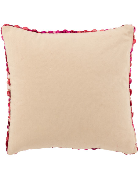 Coussin épais Tricot Carré 50x50 en Acrylique Rose foncé Tricoté Douffra - 2