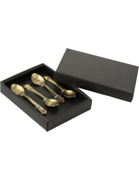Coffret 4 petites cuillères à dessert Pretty Sympa Cute Curious en Laiton Doré Singulis - 2