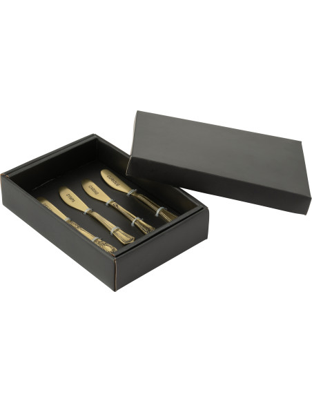 Coffret 4 petits couteaux à dessert Pretty Sympa Caring Curious en Laiton Doré Singulis - 2