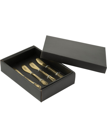 Coffret 4 petits couteaux à dessert Cool Sweet happy Cute en Laiton Doré Singulis - 2