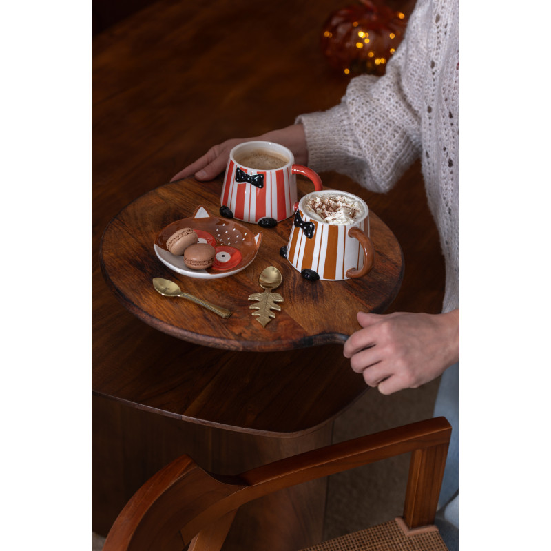 Coffret 4 petites cuillères originales Feuilles en Acier inoxydable Doré Botanio - 2