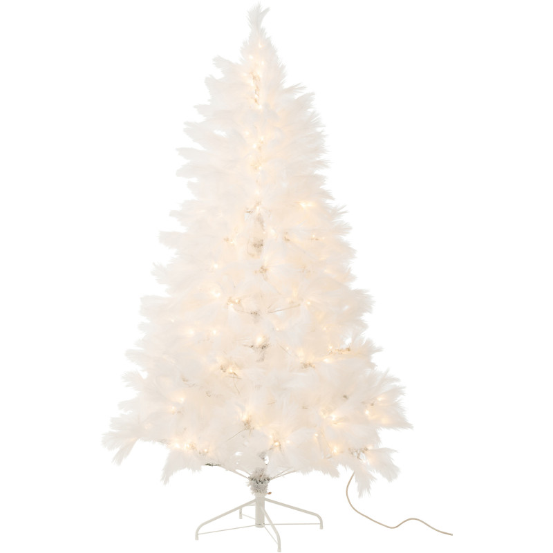 Grand Sapin de Noël lumineux original Pampa Hauteur 210 cm en Métal Blanc Plumina - 1
