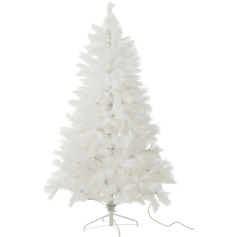 Grand Sapin de Noël lumineux original Pampa Hauteur 210 cm en Métal Blanc Plumina - 2