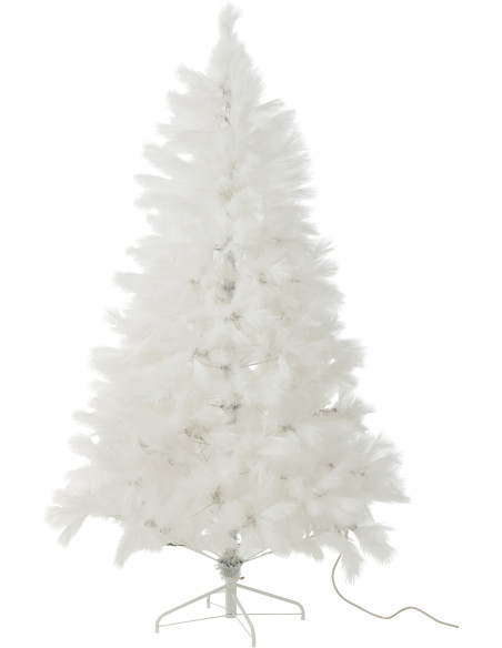 Grand Sapin de Noël lumineux original Pampa Hauteur 210 cm en Métal Blanc Plumina - 2