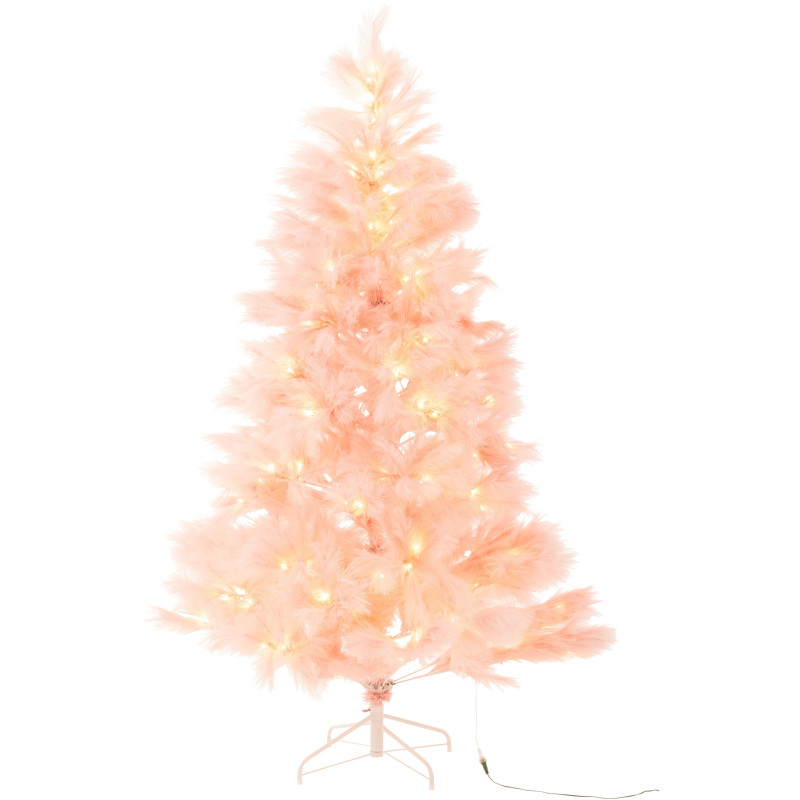 Grand Sapin de Noël lumineux original Pampa Hauteur 210 cm en Métal Rose clair Plumina - 1