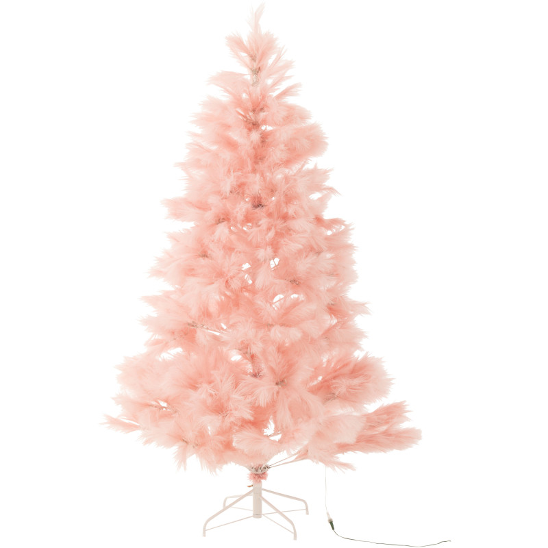 Grand Sapin de Noël lumineux original Pampa Hauteur 210 cm en Métal Rose clair Plumina - 2