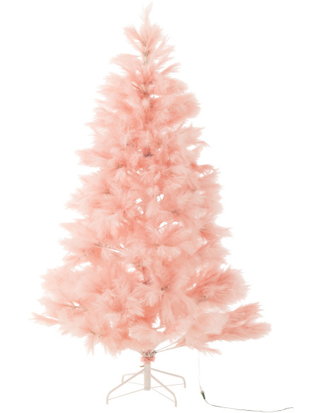 Grand Sapin de Noël lumineux original Pampa Hauteur 210 cm en Métal Rose clair Plumina - 2
