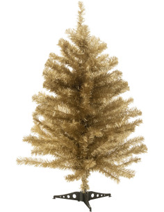 Sapin de Noël artificiel Hauteur 90 cm en Plastique Doré Feorio - 1