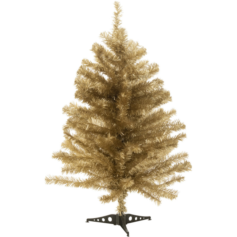 Sapin de Noël artificiel Hauteur 90 cm en Plastique Doré Feorio - 1