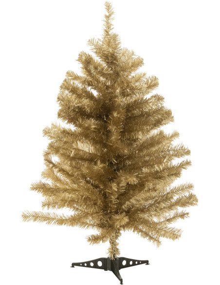 Sapin de Noël artificiel Hauteur 90 cm en Plastique Doré Feorio - 1