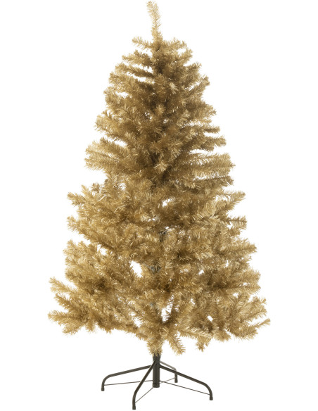 Grand Sapin de Noël artificiel Hauteur 150 cm en Plastique Doré Feorio - 1